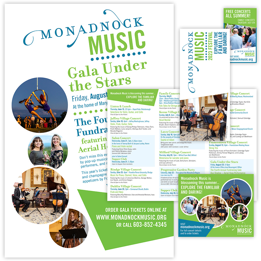 Monadnock Music 2023 Festival marketing materials